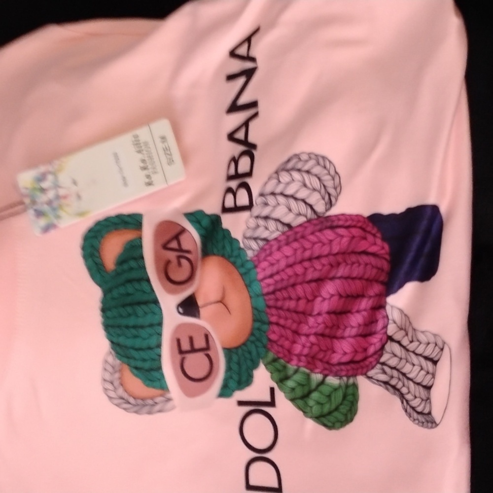 Dolce & Gabbana Light Pink Bear Long Sleeve Tee
